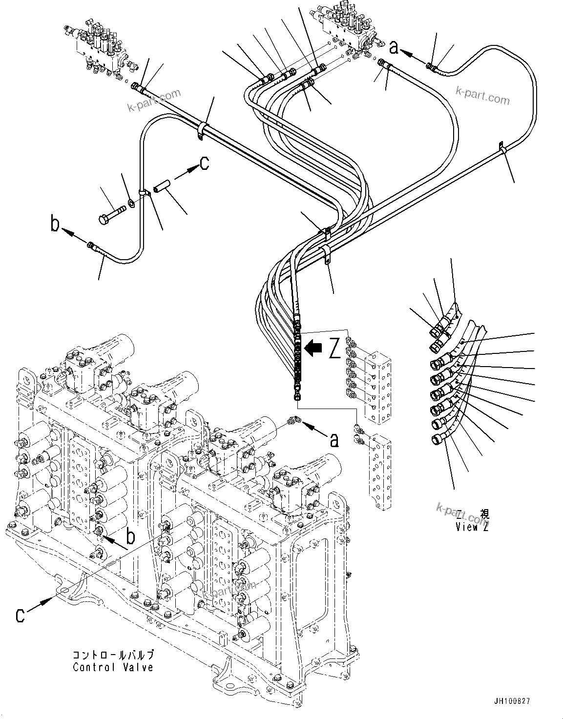 Komatsu parts book diagram for PC2000-11E0 S/N 31001-UP: PROPORTIONAL PRESSURE CONTROL (PPC) PIPING JOINT, PIPING (1/3)(#30001-)