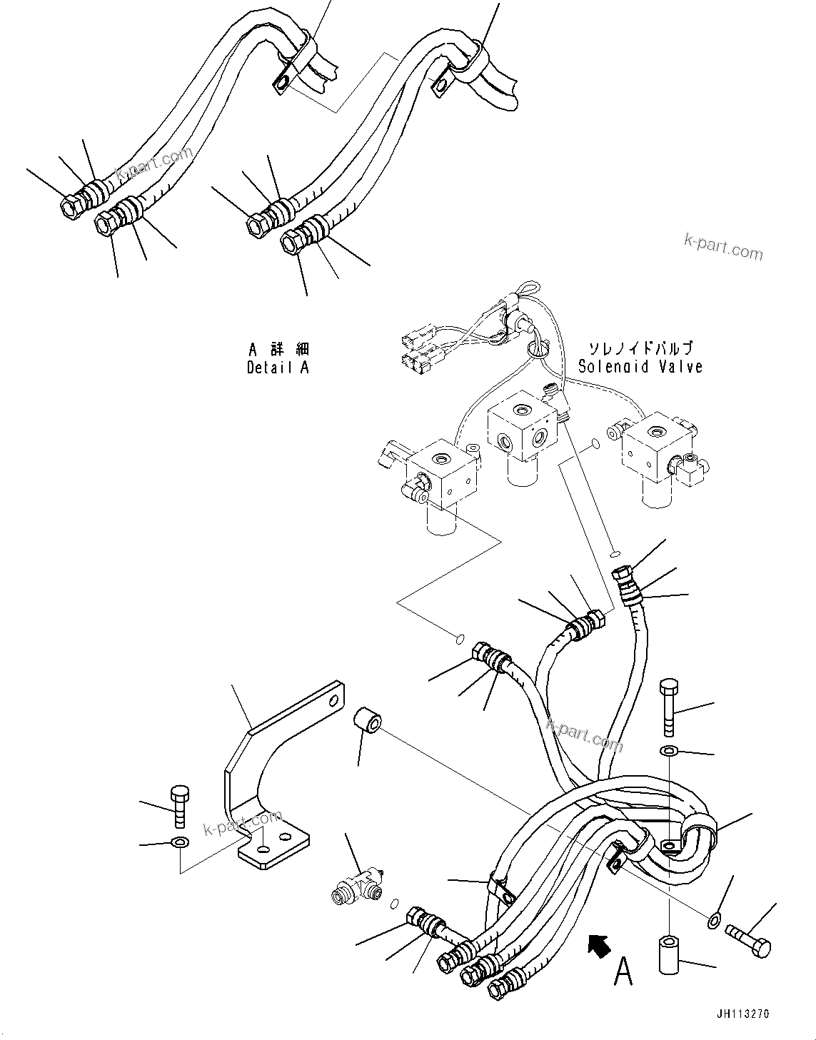Komatsu parts book diagram for PC2000-11E0 S/N 31001-UP: PROPORTIONAL PRESSURE CONTROL (PPC) MAIN PIPING, HOSE (4/7) (LOADING SHOVEL, BOTTOM DUMP TYPE)(#30001-)