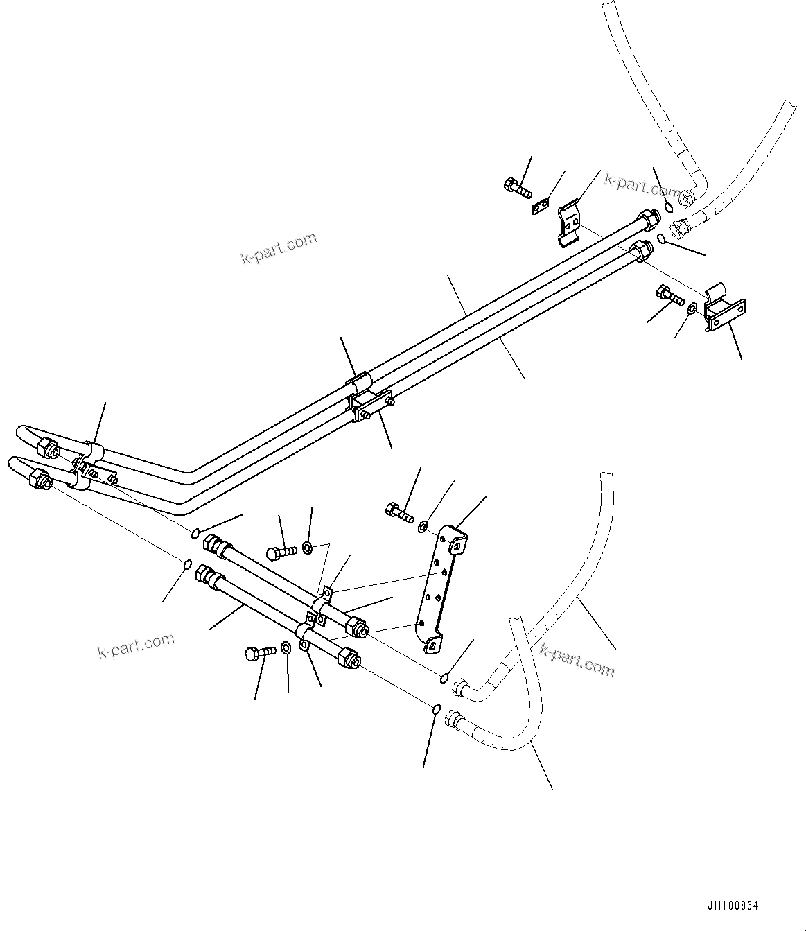 Komatsu parts book diagram for PC2000-11E0 S/N 31001-UP: PROPORTIONAL PRESSURE CONTROL (PPC) PUMP PIPING, TUBE(#30001-)