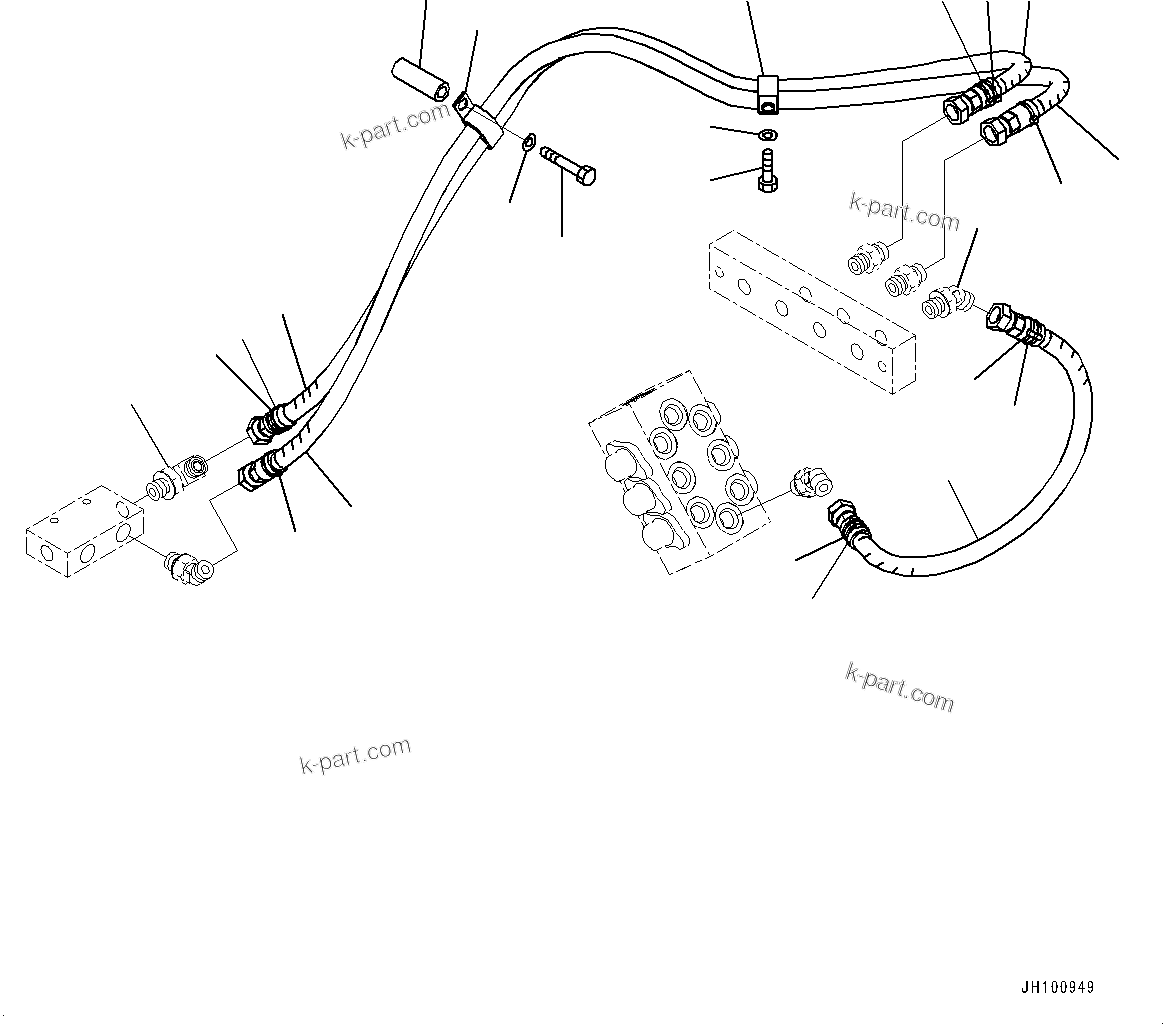 Komatsu parts book diagram for PC2000-11E0 S/N 31001-UP: PROPORTIONAL PRESSURE CONTROL (PPC) WORK PIPING, PIPING (2/4)(#30001-)