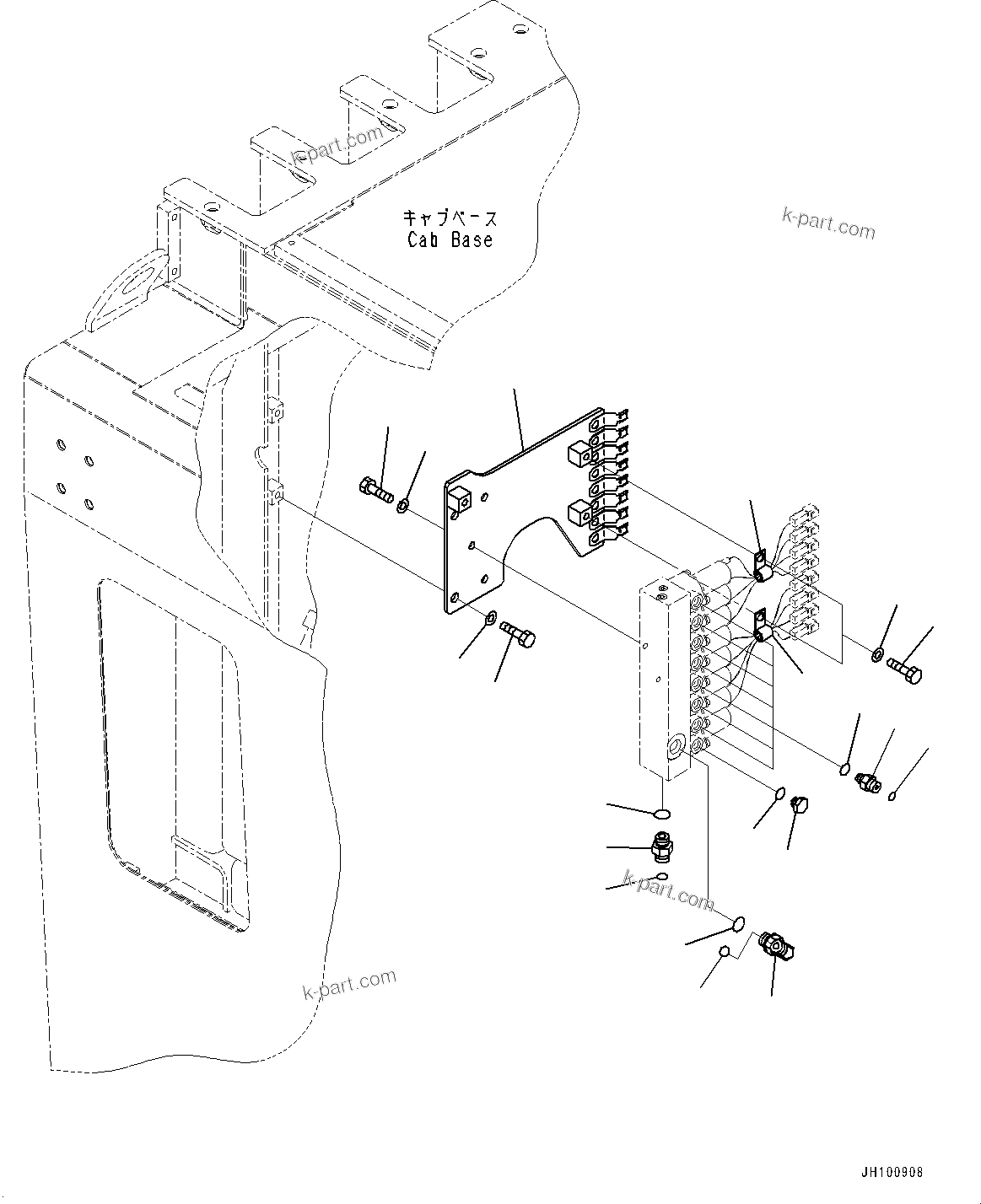 Komatsu parts book diagram for PC2000-11E0 S/N 31001-UP: PROPORTIONAL PRESSURE CONTROL (PPC) WORK PIPING, PPC VALVE MOUNTING (3/3)(#30001-)