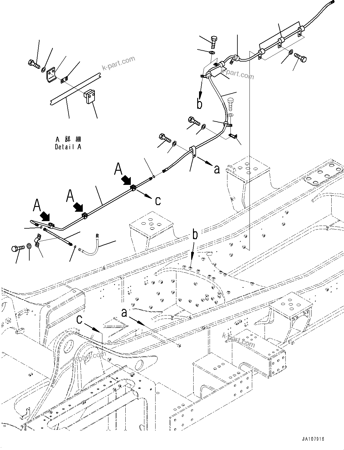 Komatsu parts book diagram for PC2000-11E0 S/N 31001-UP: HYDRAULIC LADDER PIPING, REVOLVING FRAME SIDE(#30001-)