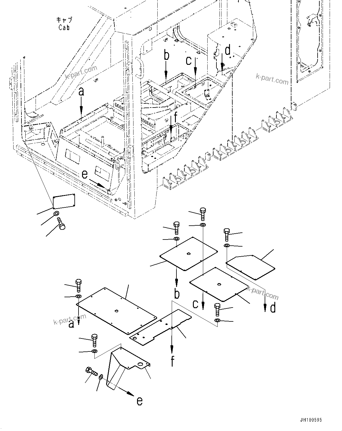 Komatsu parts book diagram for PC2000-11E0 S/N 31001-UP: CAB, FLOOR COVER(#31001-)