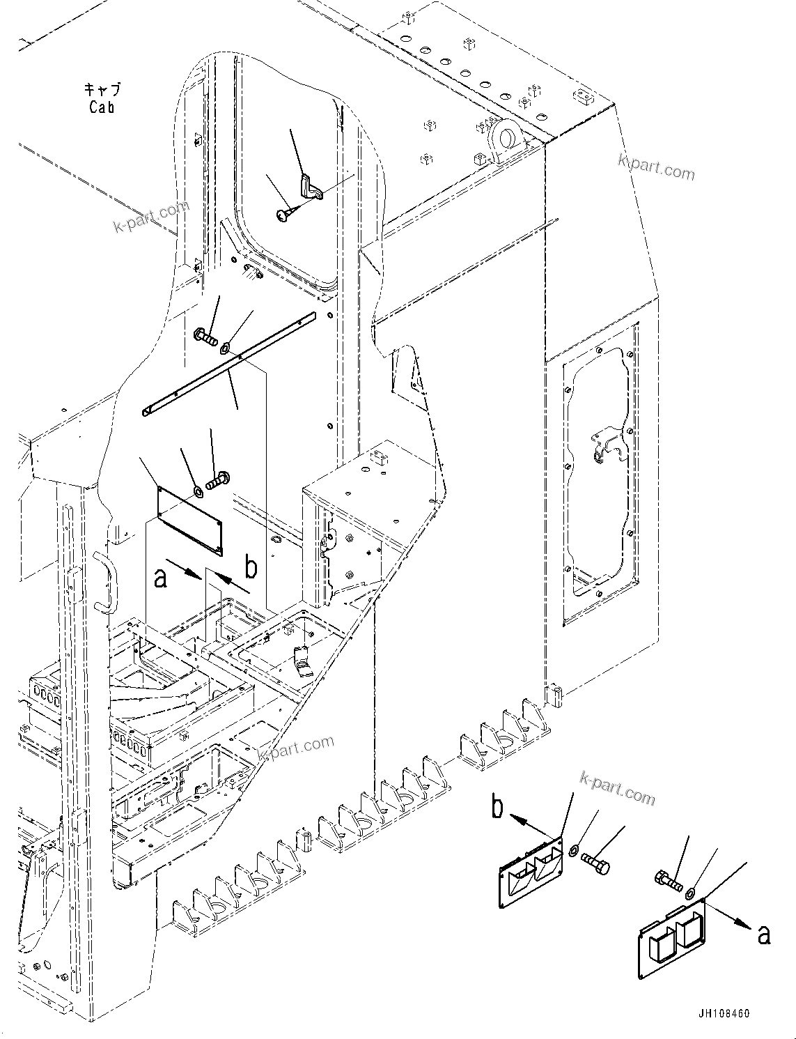Komatsu parts book diagram for PC2000-11E0 S/N 31001-UP: CAB, ACCESSORY PARTS (2/2)(#31001-)