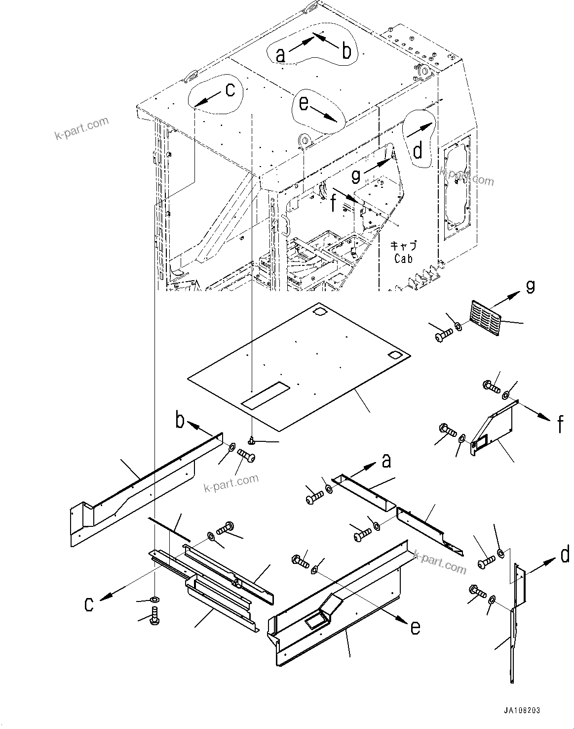 Komatsu parts book diagram for PC2000-11E0 S/N 31001-UP: CAB, COVER (2/2)(#31001-)