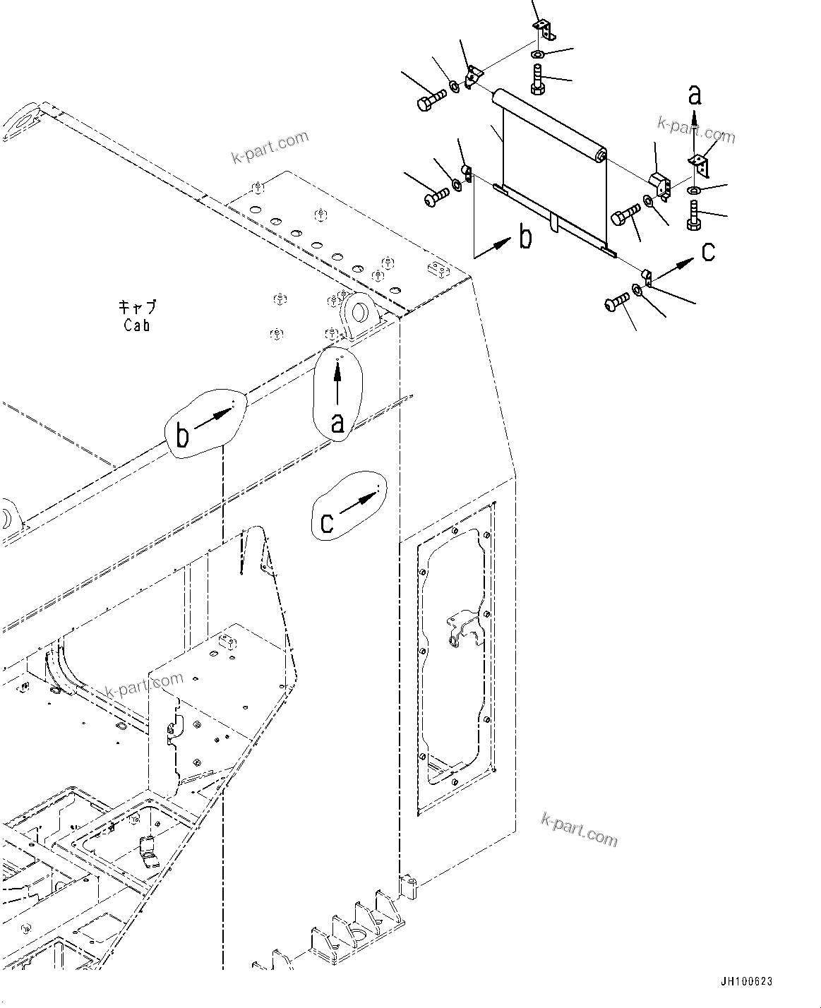 Komatsu parts book diagram for PC2000-11E0 S/N 31001-UP: CAB, CURTAIN (3/3)(#31001-)