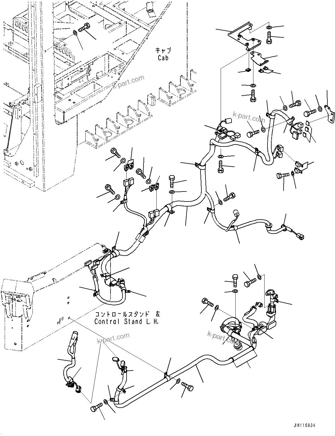 Komatsu parts book diagram for PC2000-11E0 S/N 31001-UP: CAB, AIR CONDITIONER AND CONTROLLER WIRING HARNESS(#31001-)