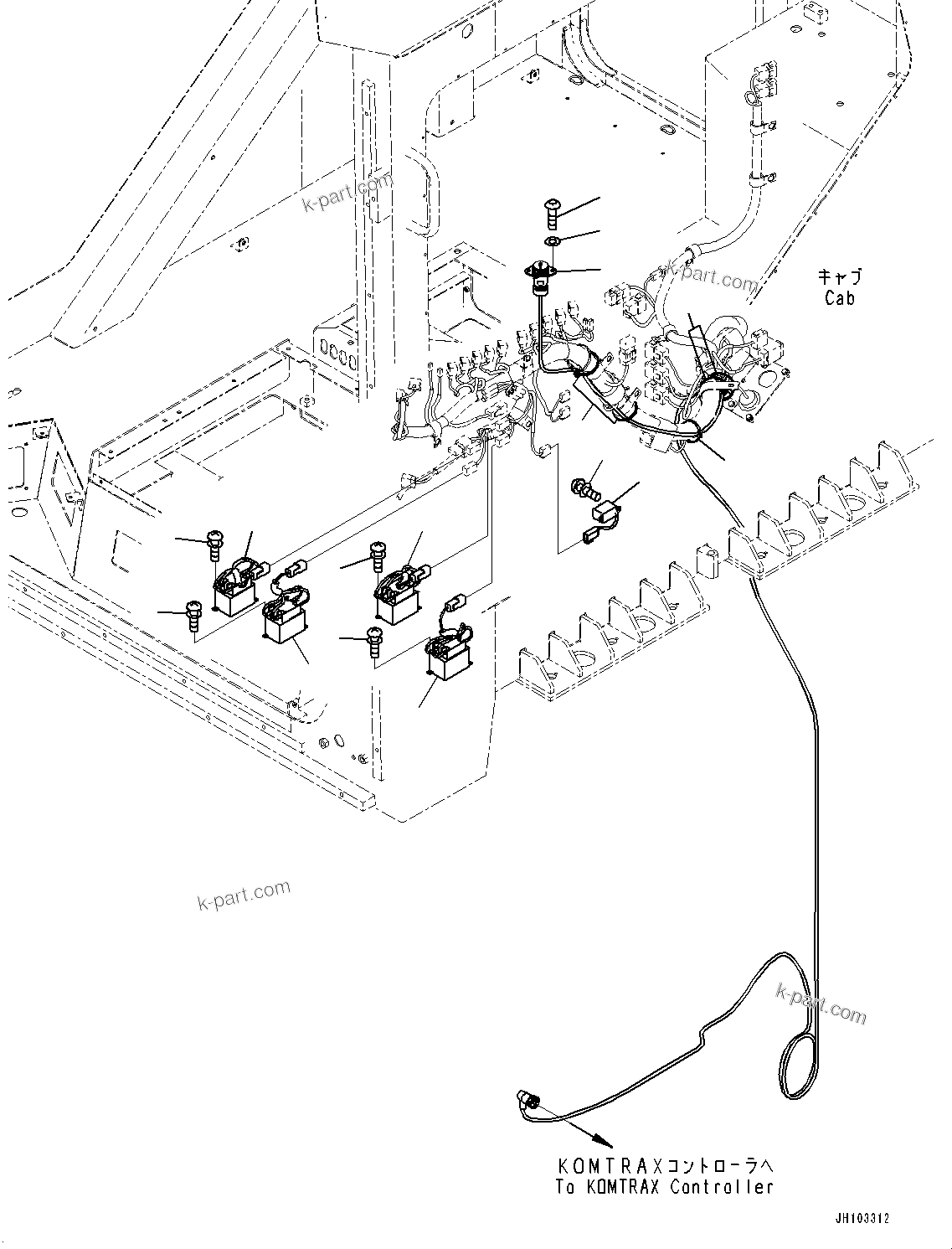 Komatsu parts book diagram for PC2000-11E0 S/N 31001-UP: CAB, BUZZER COVER(#31001-)