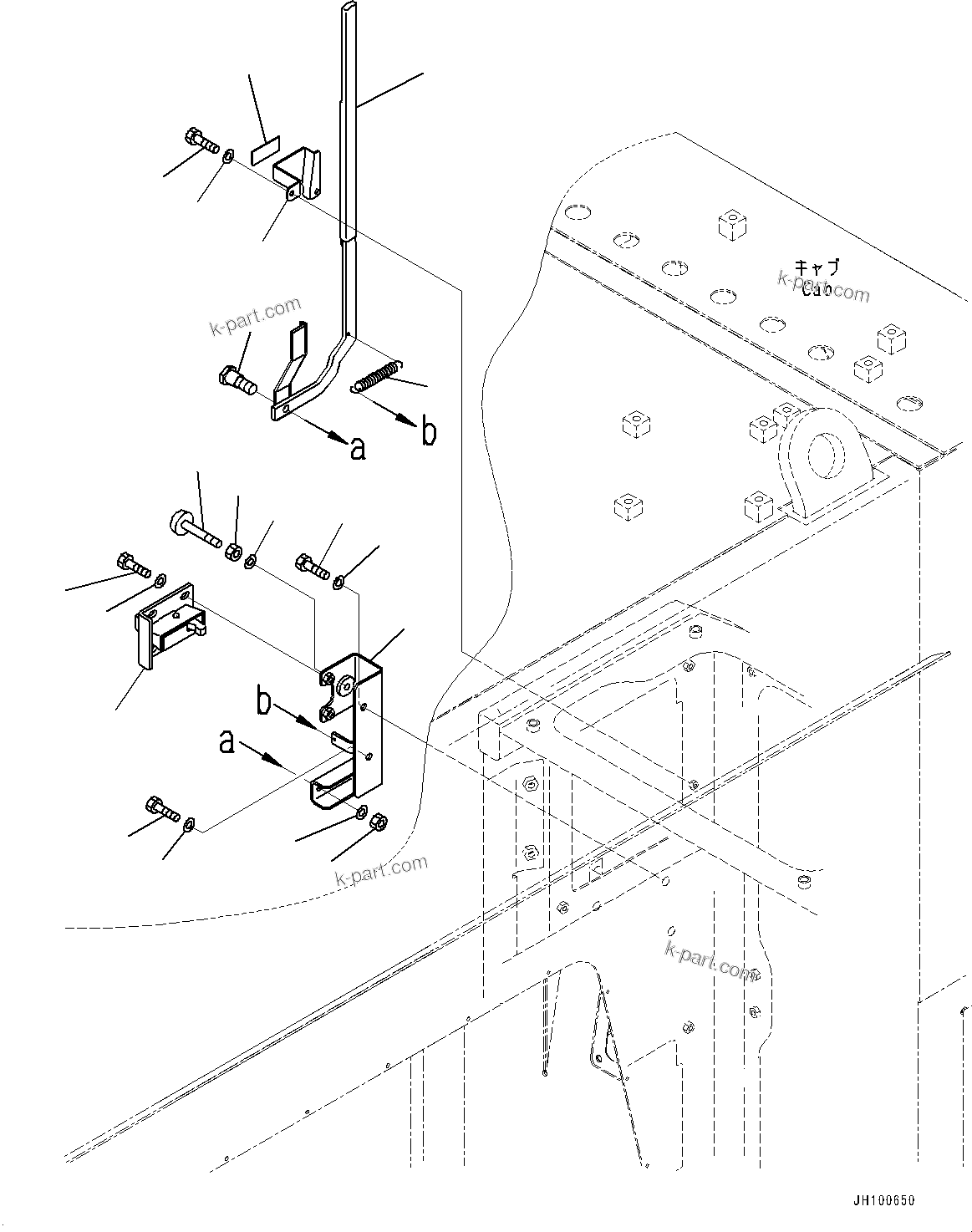 Komatsu parts book diagram for PC2000-11E0 S/N 31001-UP: CAB, LOCK ASSEMBLY(#31001-)