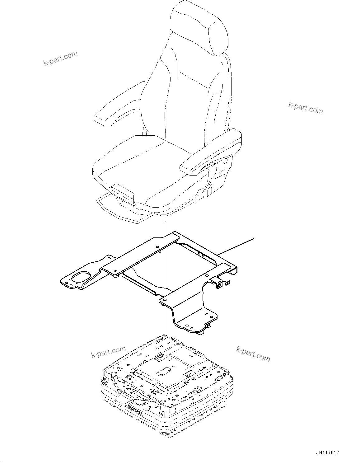 Komatsu parts book diagram for PC2000-11E0 S/N 31001-UP: CAB, OPERATOR'S SEAT RELATED PARTS (1/2)(#31001-)