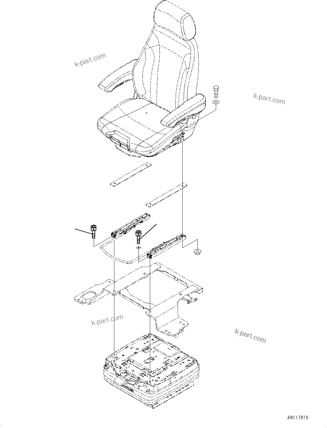 Komatsu parts book diagram for PC2000-11E0 S/N 31001-UP: CAB, OPERATOR'S SEAT RELATED PARTS (2/2)(#31001-)