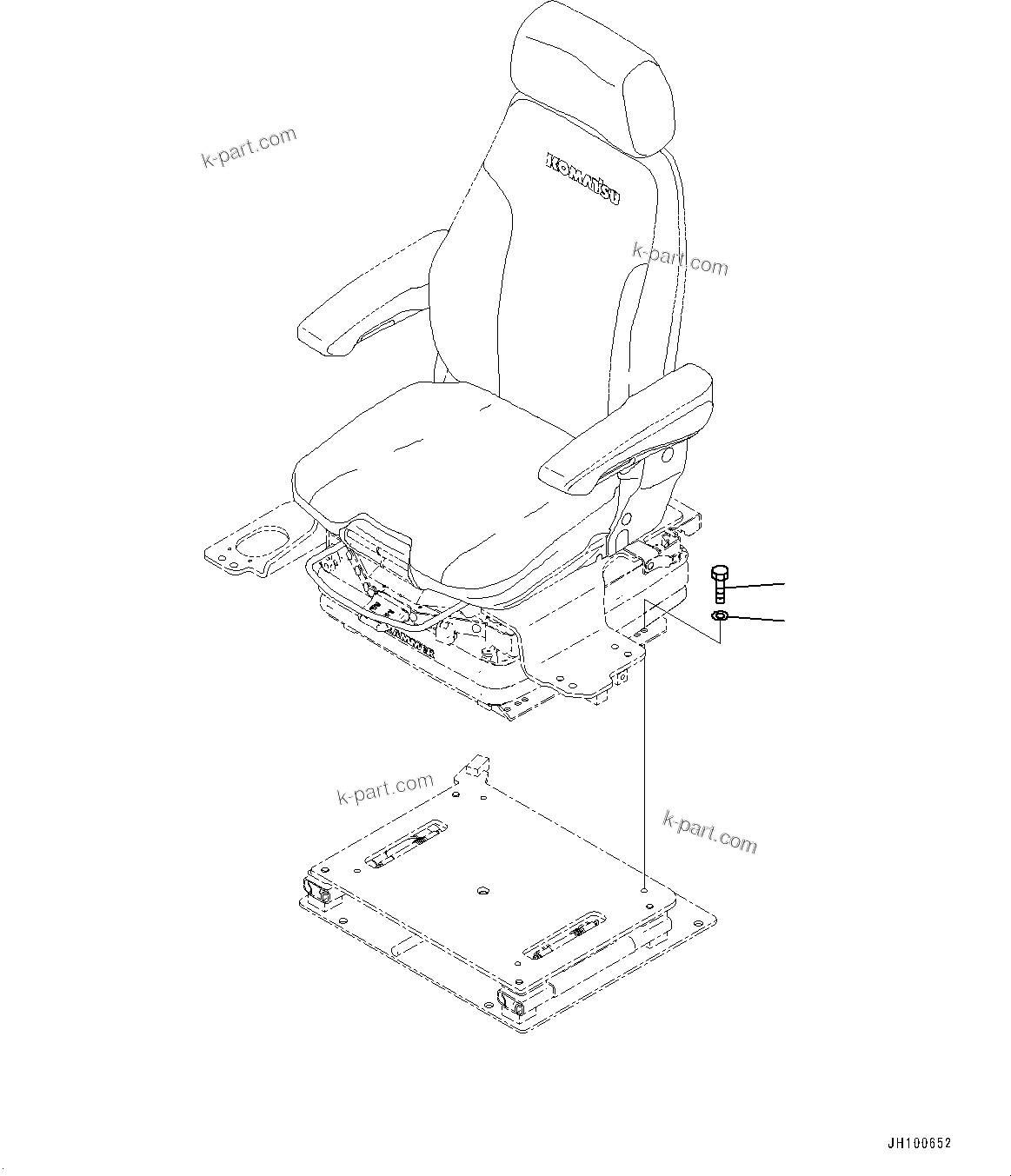 Komatsu parts book diagram for PC2000-11E0 S/N 31001-UP: CAB, OPERATOR'S SEAT MOUNTING(#31001-)