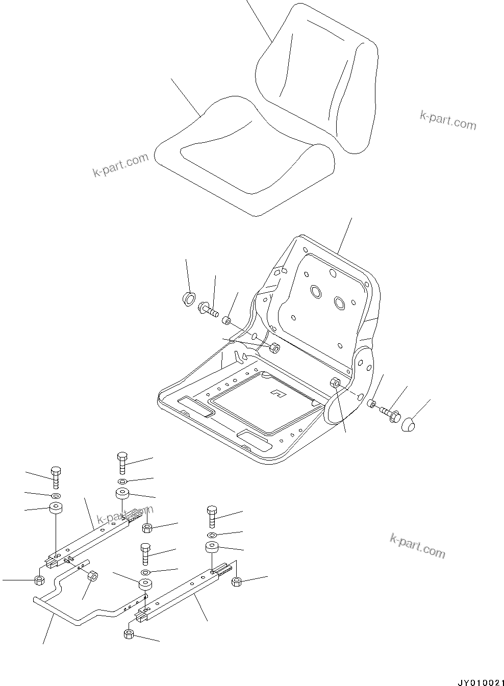Komatsu parts book diagram for PC2000-11E0 S/N 31001-UP: CAB, SUB SEAT(#31001-)