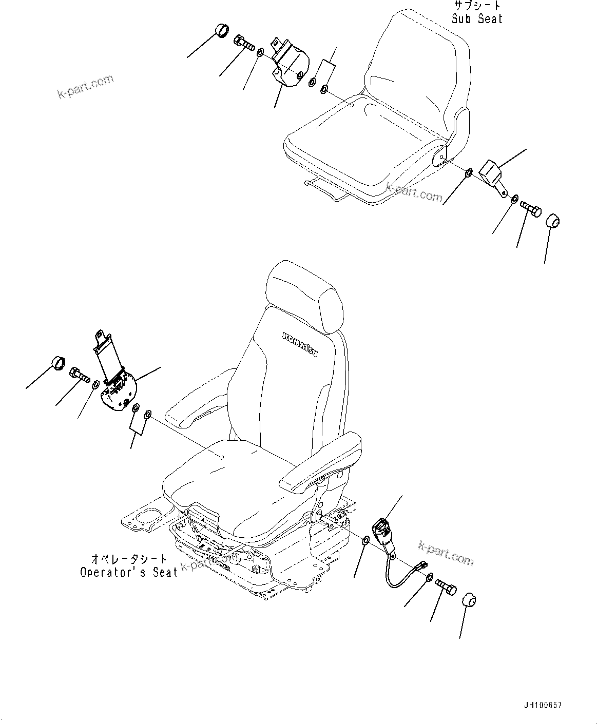 Komatsu parts book diagram for PC2000-11E0 S/N 31001-UP: CAB, SEAT BELT(#31001-)