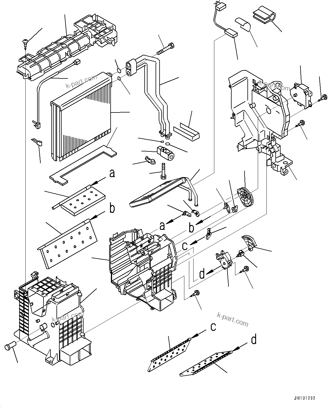 Komatsu parts book diagram for PC2000-11E0 S/N 31001-UP: CAB, AIR CONDITIONER UNIT (1/3)(#31001-)