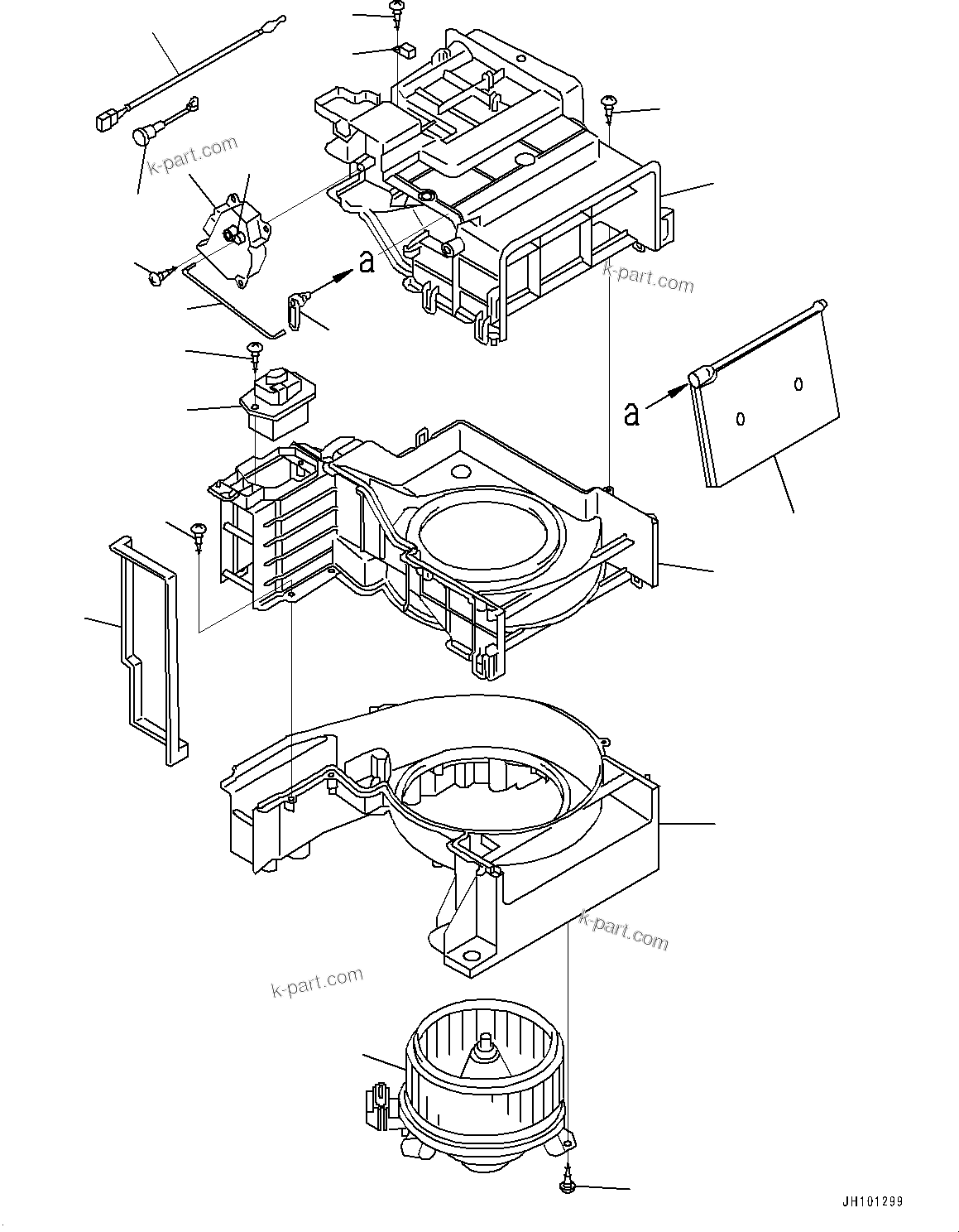 Komatsu parts book diagram for PC2000-11E0 S/N 31001-UP: CAB, AIR CONDITIONER UNIT (2/3)(#31001-)