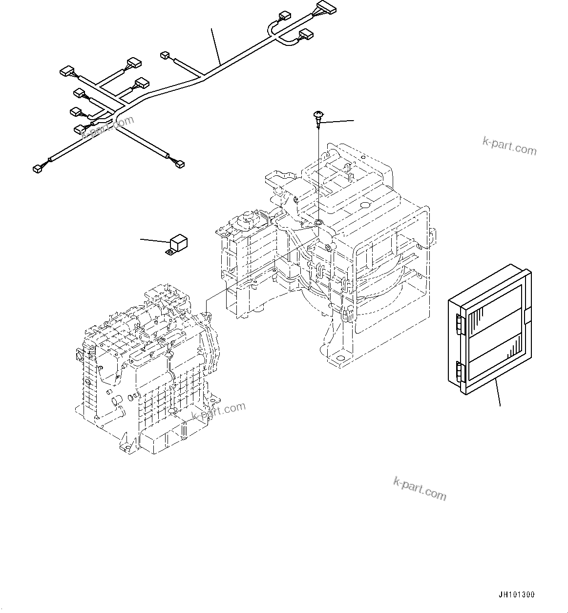 Komatsu parts book diagram for PC2000-11E0 S/N 31001-UP: CAB, AIR CONDITIONER UNIT (3/3)(#31001-)