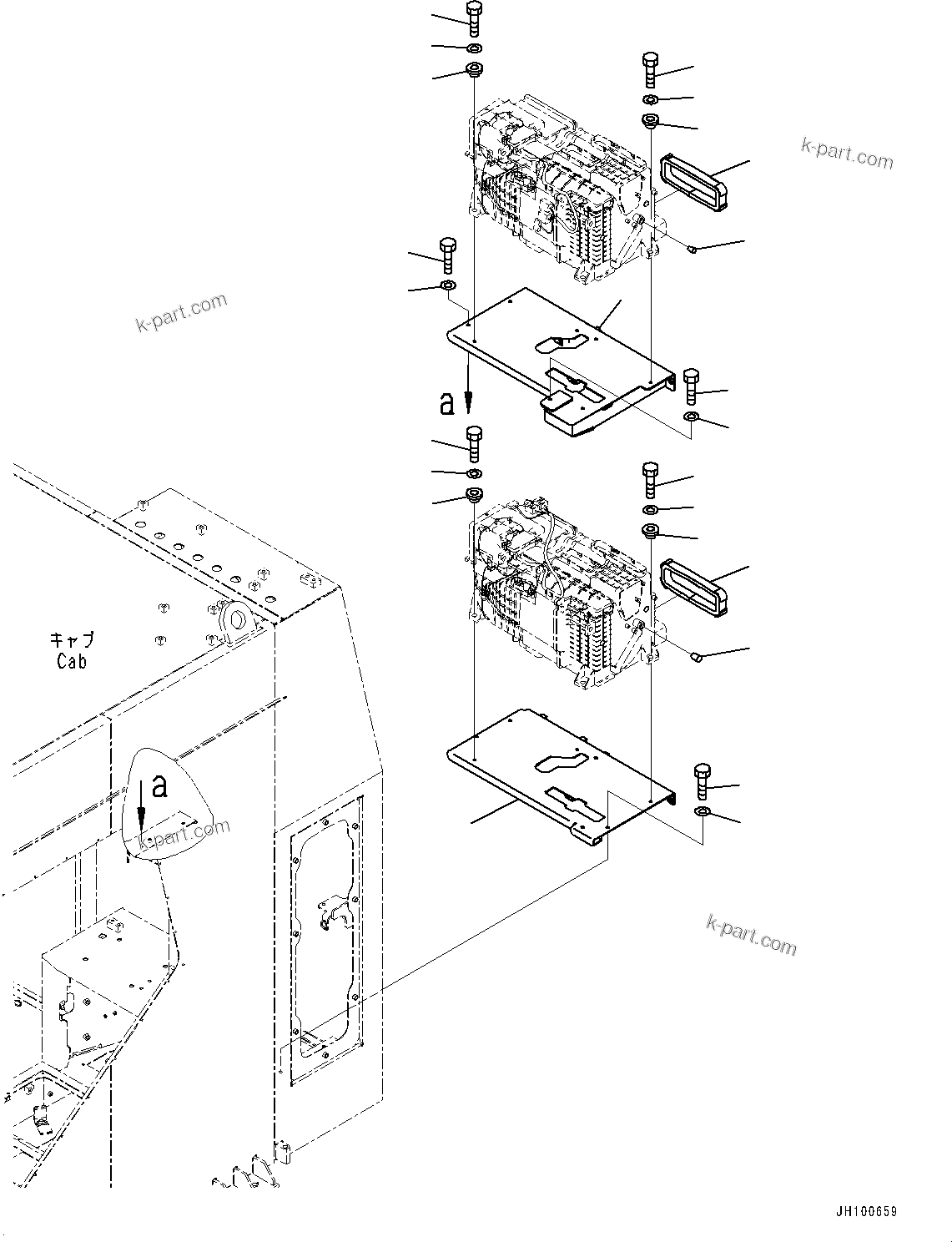 Komatsu parts book diagram for PC2000-11E0 S/N 31001-UP: CAB, AIR CONDITIONER UNIT MOUNTING(#31001-)