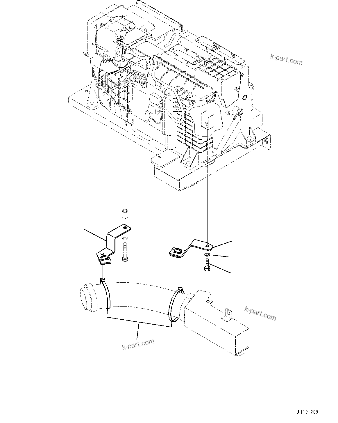Komatsu parts book diagram for PC2000-11E0 S/N 31001-UP: CAB, AIR CONDITIONER DUCT RELATED PARTS (2/2)(#31001-)