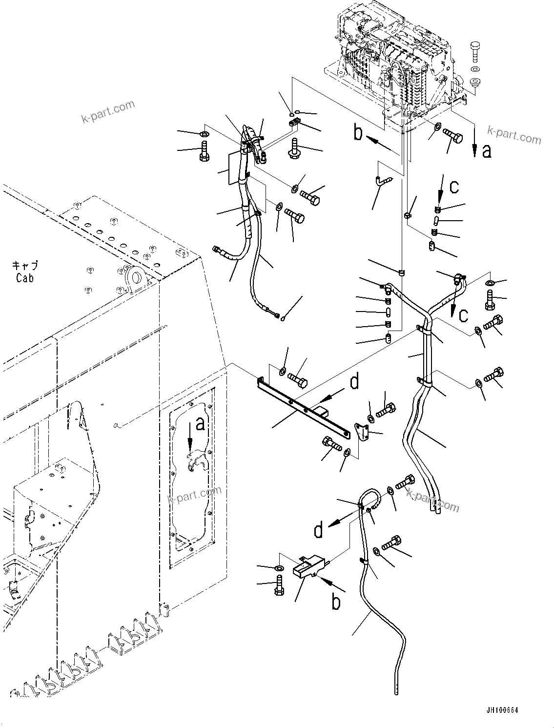 Komatsu parts book diagram for PC2000-11E0 S/N 31001-UP: CAB, AIR CONDITIONER PIPING (2/2)(#31001-)