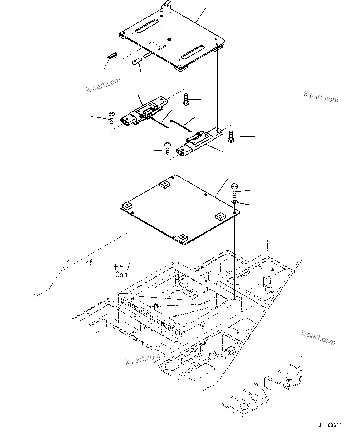 Komatsu parts book diagram for PC2000-11E0 S/N 31001-UP: CAB, SEAT STAND(#31001-)