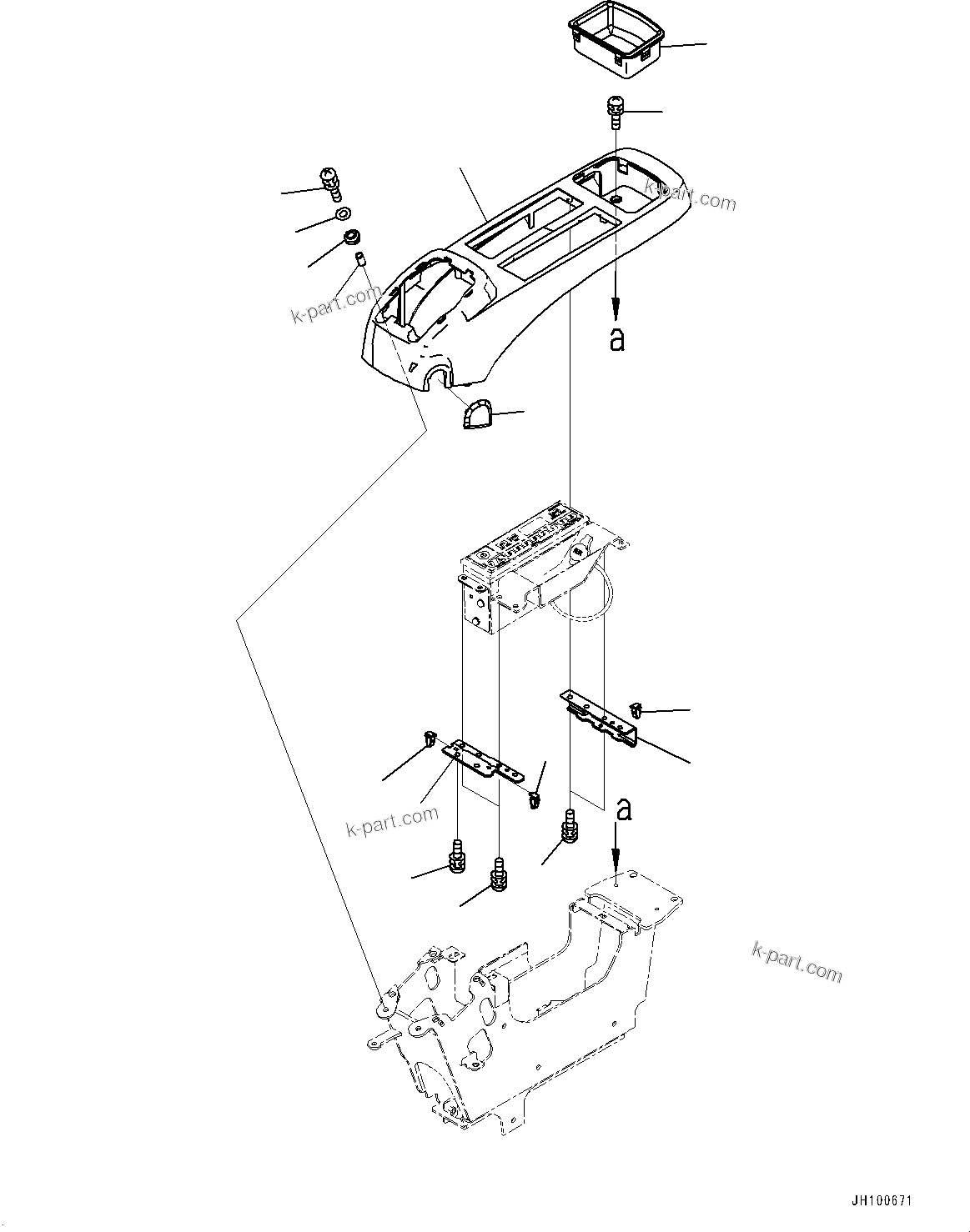 Komatsu parts book diagram for PC2000-11E0 S/N 31001-UP: CAB, CONSOLE BOX, L.H. (1/2)(#31001-)