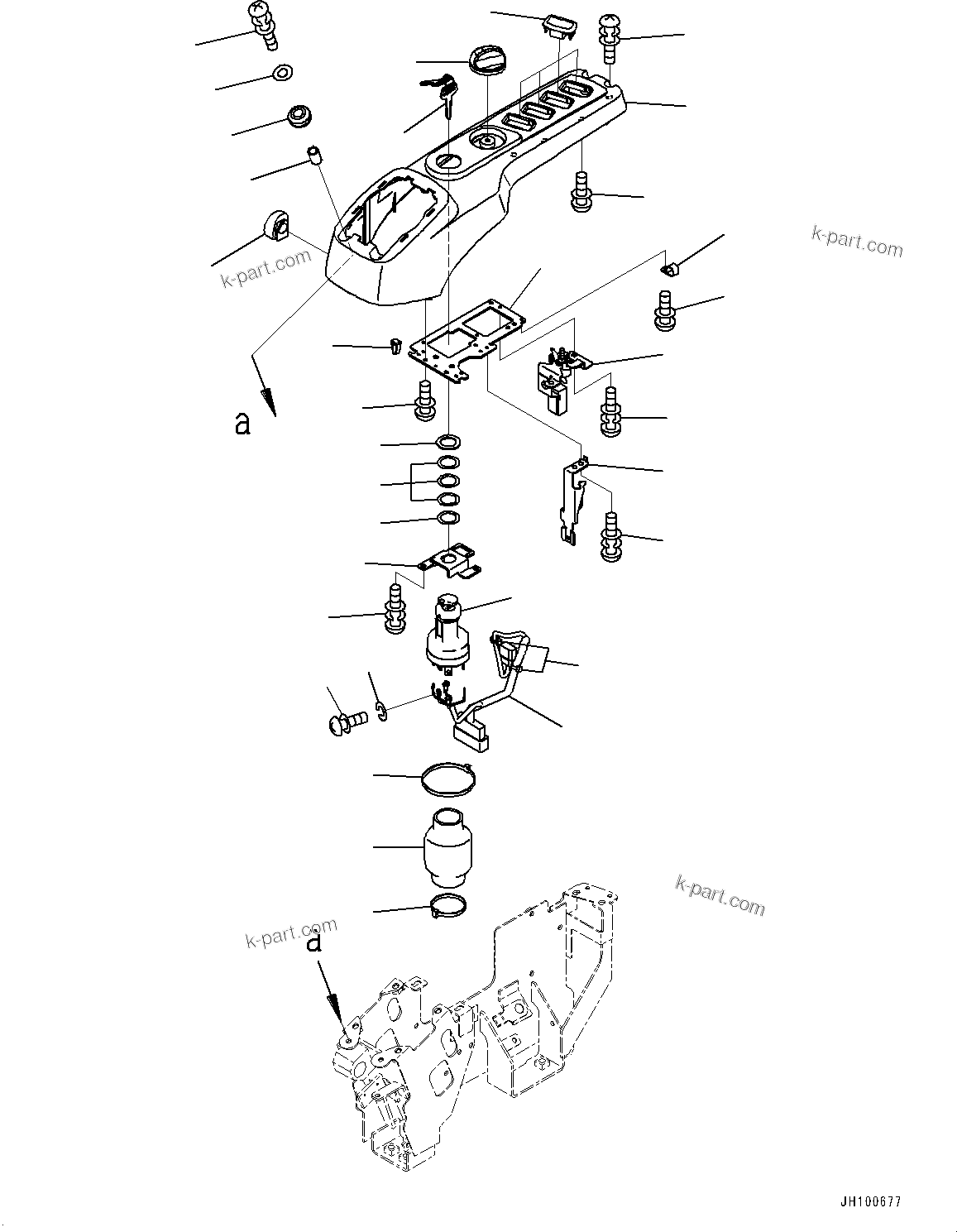 Komatsu parts book diagram for PC2000-11E0 S/N 31001-UP: CAB, CONSOLE BOX, R.H. (1/2)(#31001-)
