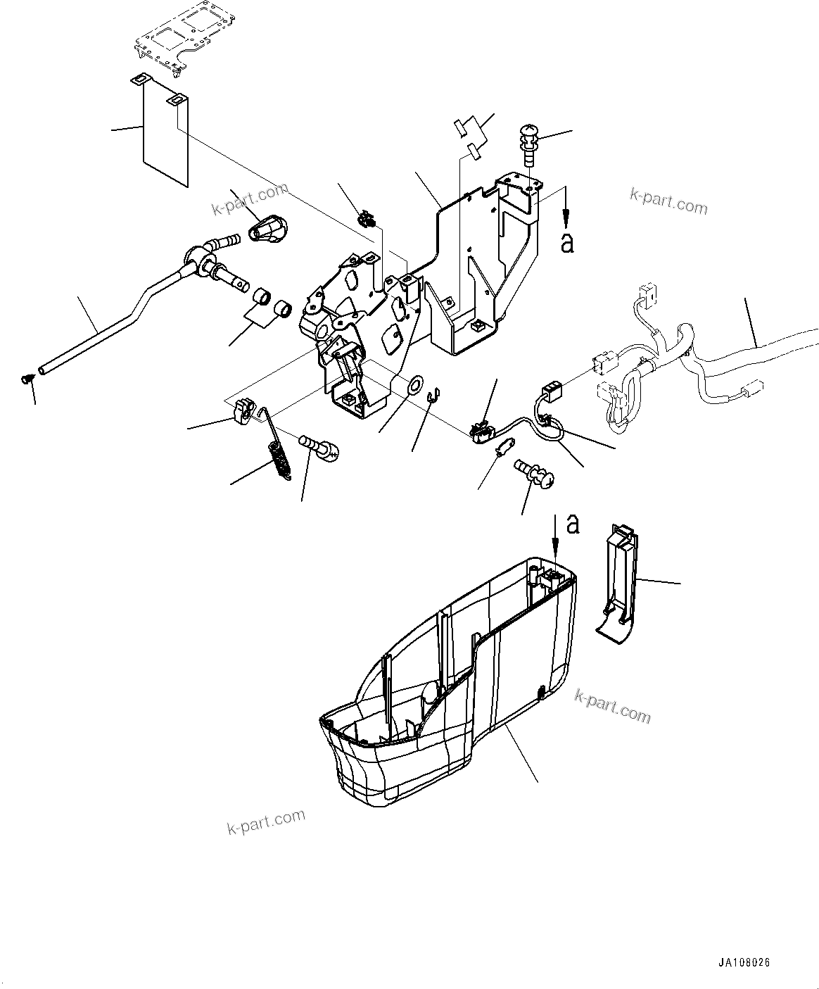 Komatsu parts book diagram for PC2000-11E0 S/N 31001-UP: CAB, CONSOLE BOX, R.H. (2/2)(#31001-)