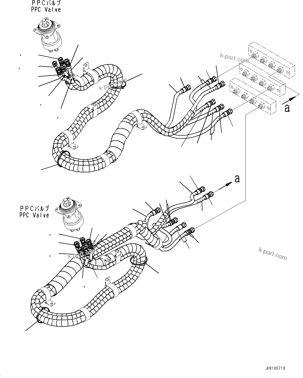 Komatsu parts book diagram for PC2000-11E0 S/N 31001-UP: CAB, HOSE(#31001-)