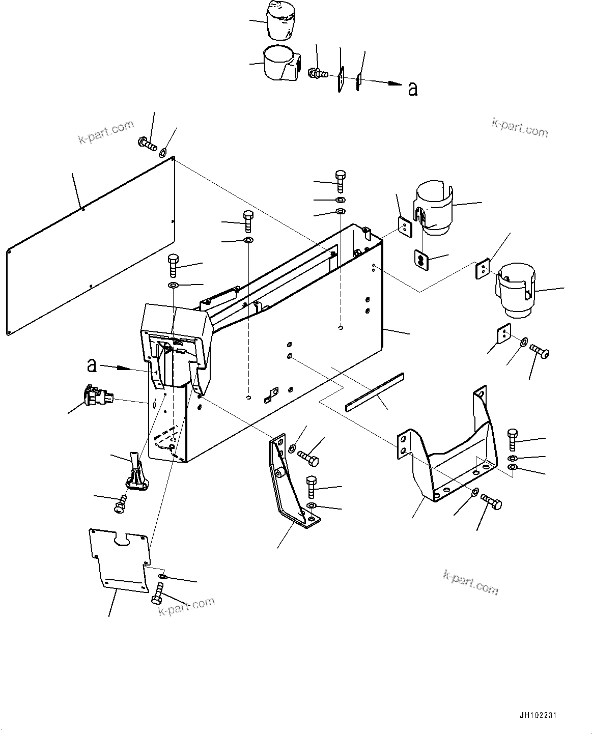 Komatsu parts book diagram for PC2000-11E0 S/N 31001-UP: CAB, CONTROL STAND(#31001-)
