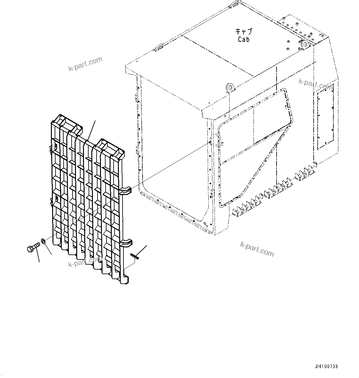 Komatsu parts book diagram for PC2000-11E0 S/N 31001-UP: FRONT GUARD, (#30001-)