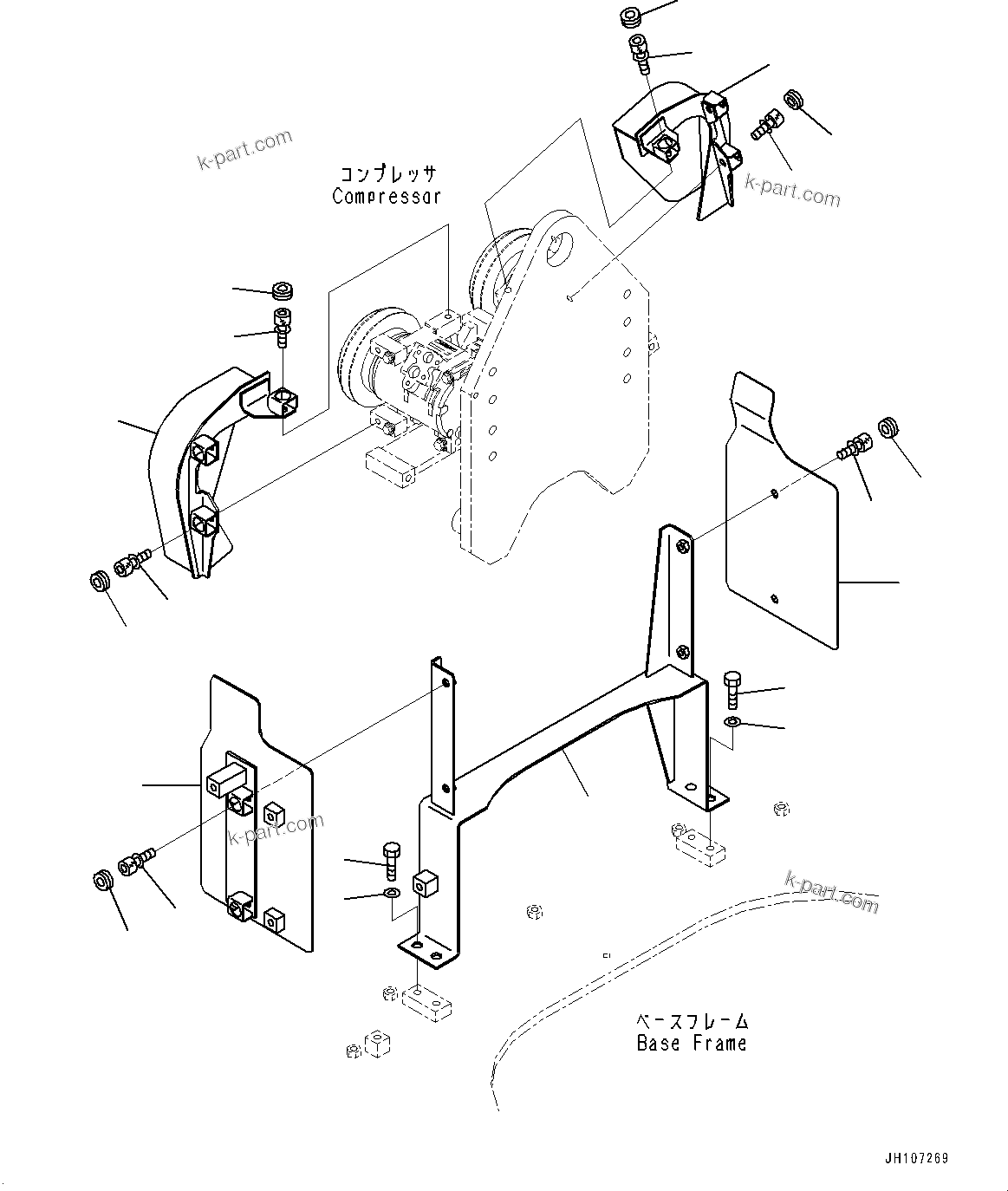 Komatsu parts book diagram for PC2000-11E0 S/N 31001-UP: AIR CONDITIONER, BELT COVER(#30001-)