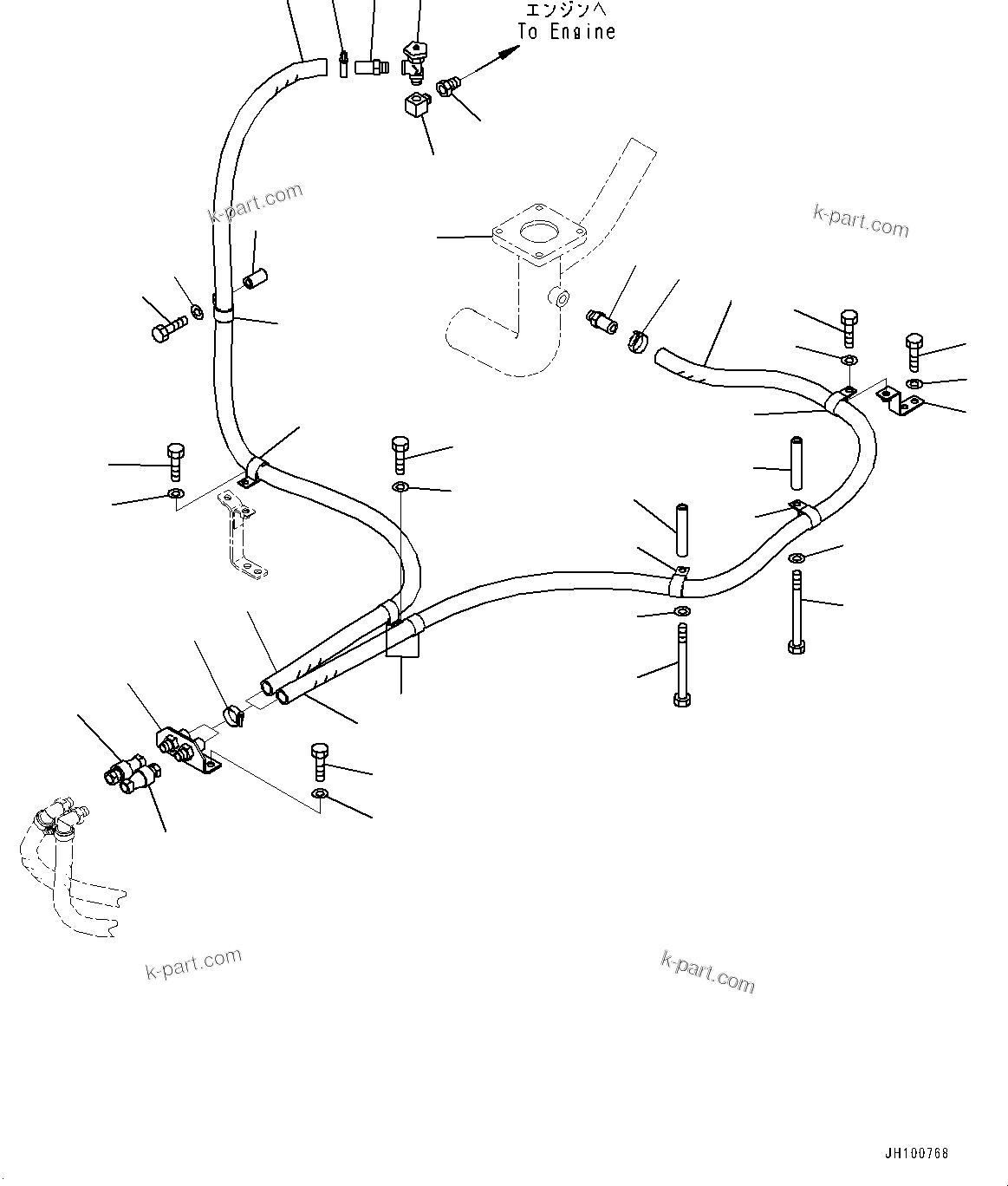 Komatsu parts book diagram for PC2000-11E0 S/N 31001-UP: AIR CONDITIONER, HEATER HOSE, INSIDE OF POWER CONTAINER(#30001-)