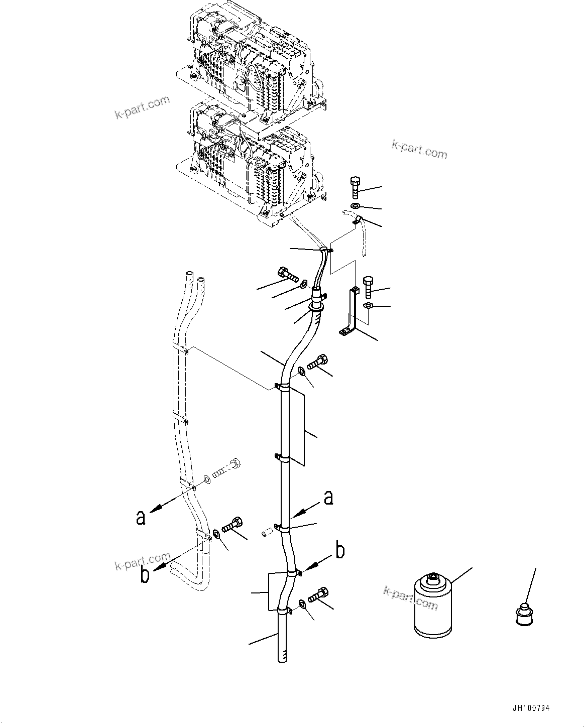 Komatsu parts book diagram for PC2000-11E0 S/N 31001-UP: AIR CONDITIONER, DRAIN PIPING(#30001-)