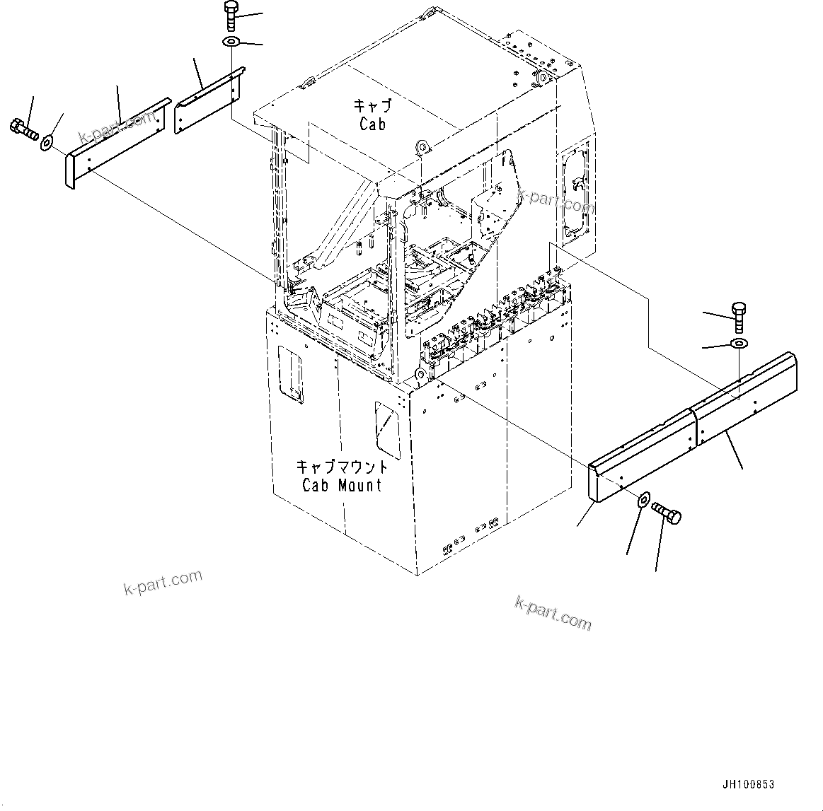Komatsu parts book diagram for PC2000-11E0 S/N 31001-UP: CAB MOUNTING, COVER(#30001-)