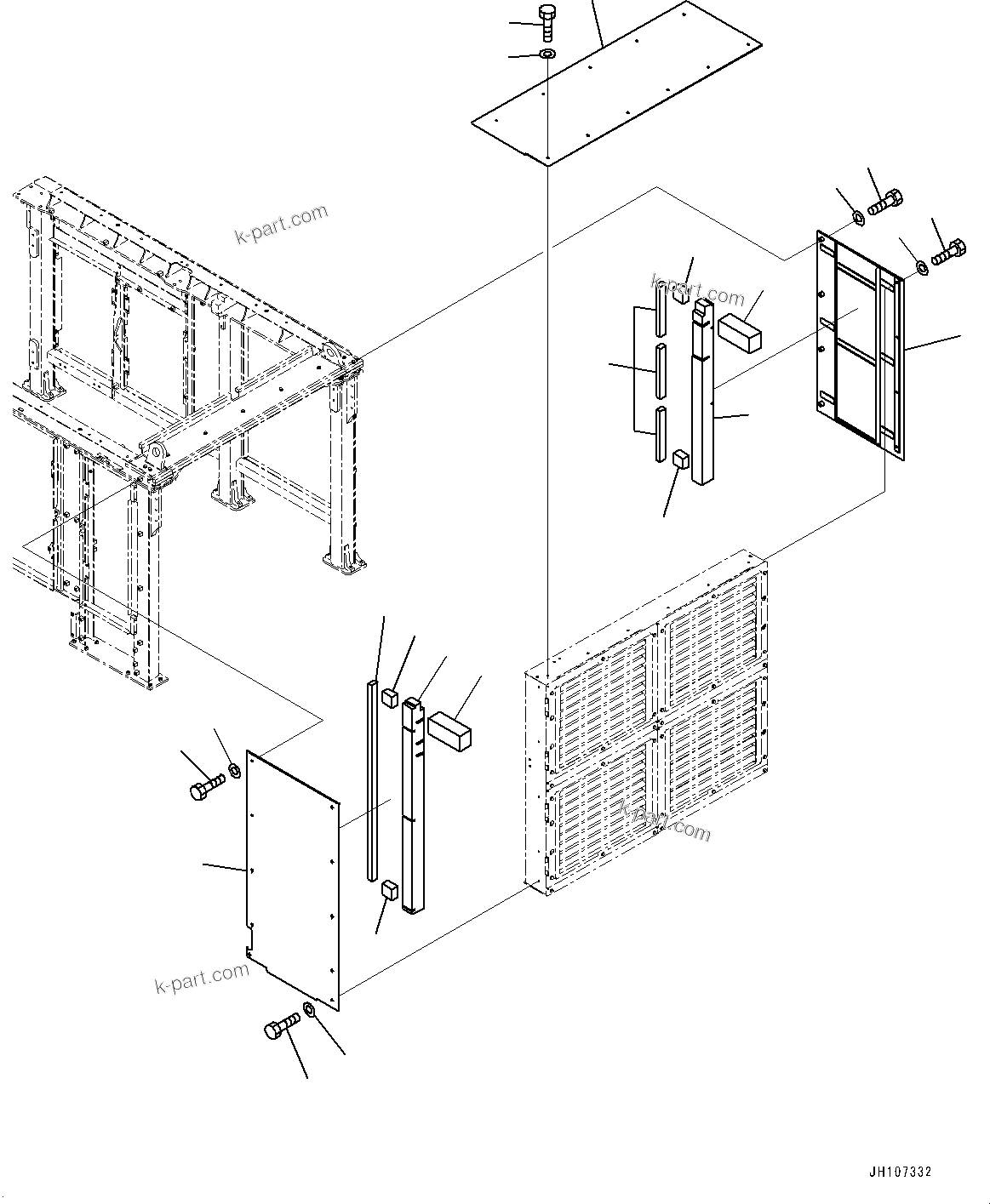 Komatsu parts book diagram for PC2000-11E0 S/N 31001-UP: ENGINE HOOD, COVER, L.H.(#30018-)