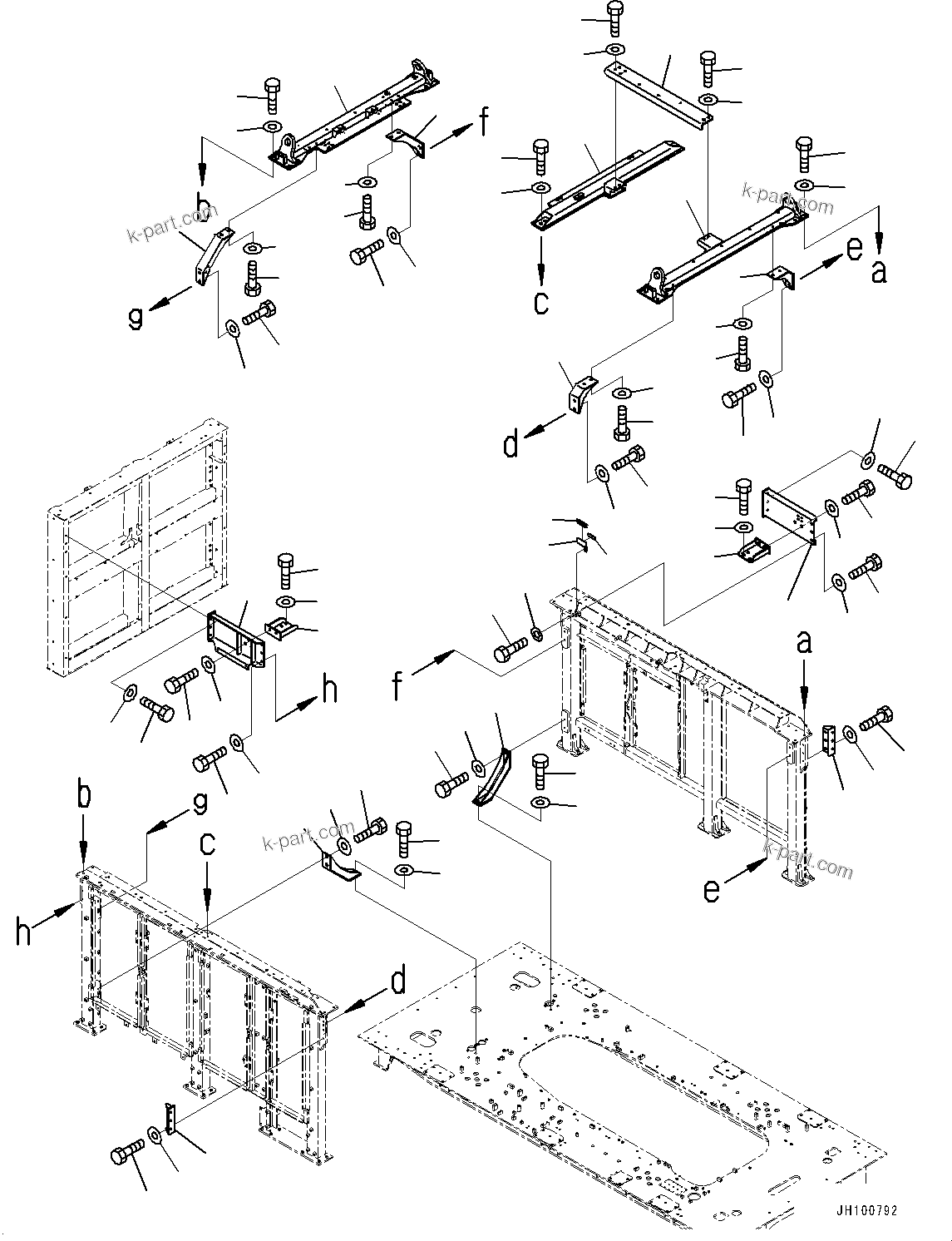 Komatsu parts book diagram for PC2000-11E0 S/N 31001-UP: ENGINE HOOD, FRAME(#30001-)