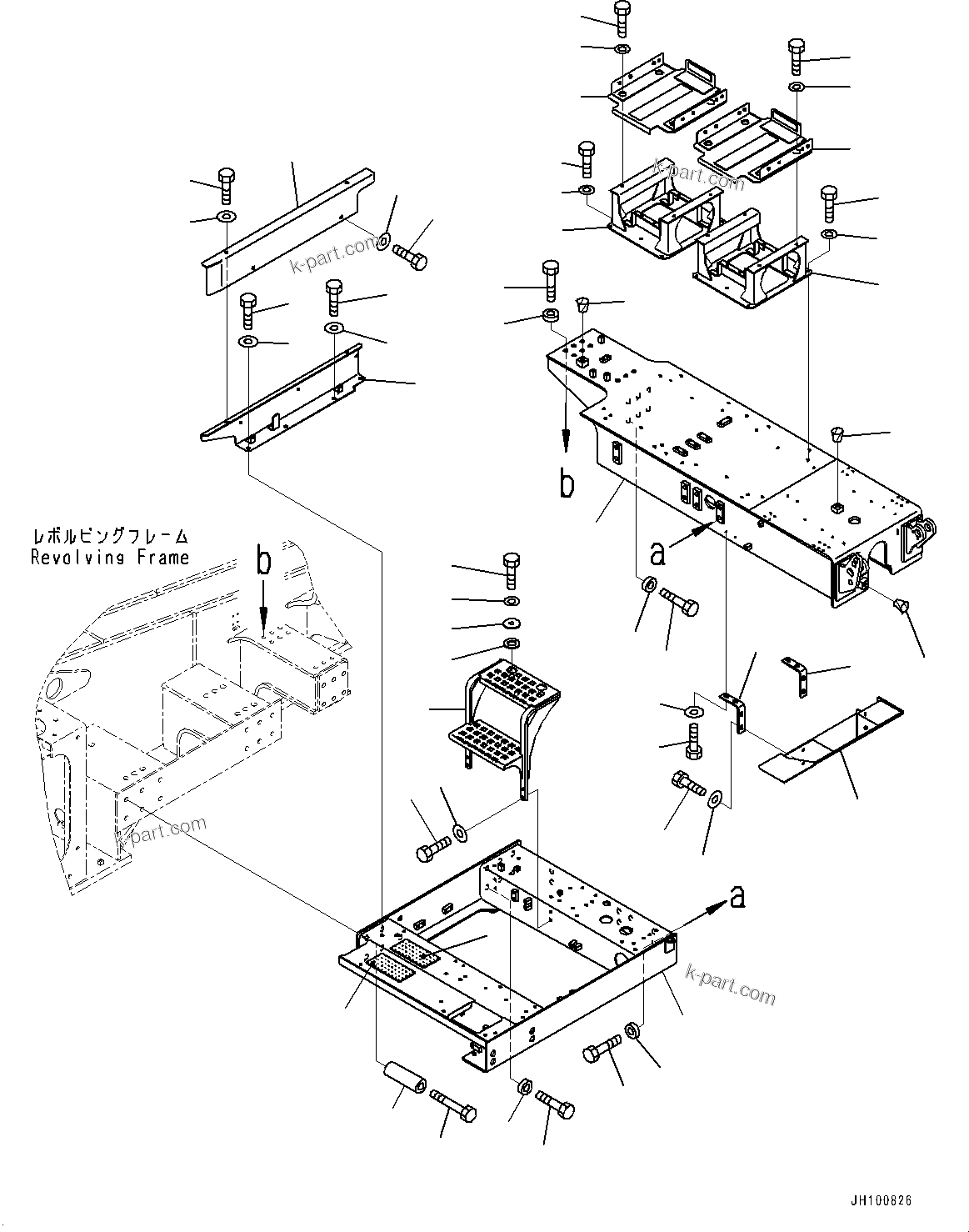 Komatsu parts book diagram for PC2000-11E0 S/N 31001-UP: SIDE COVER L.H., DECK(#30001-)