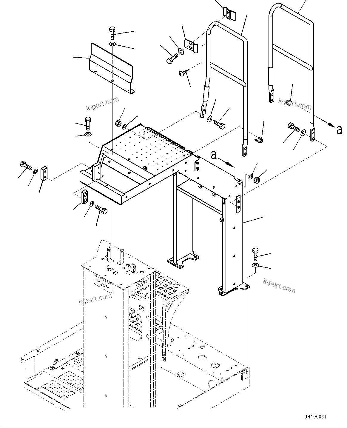 Komatsu parts book diagram for PC2000-11E0 S/N 31001-UP: SIDE COVER L.H., LADDER(#30001-)