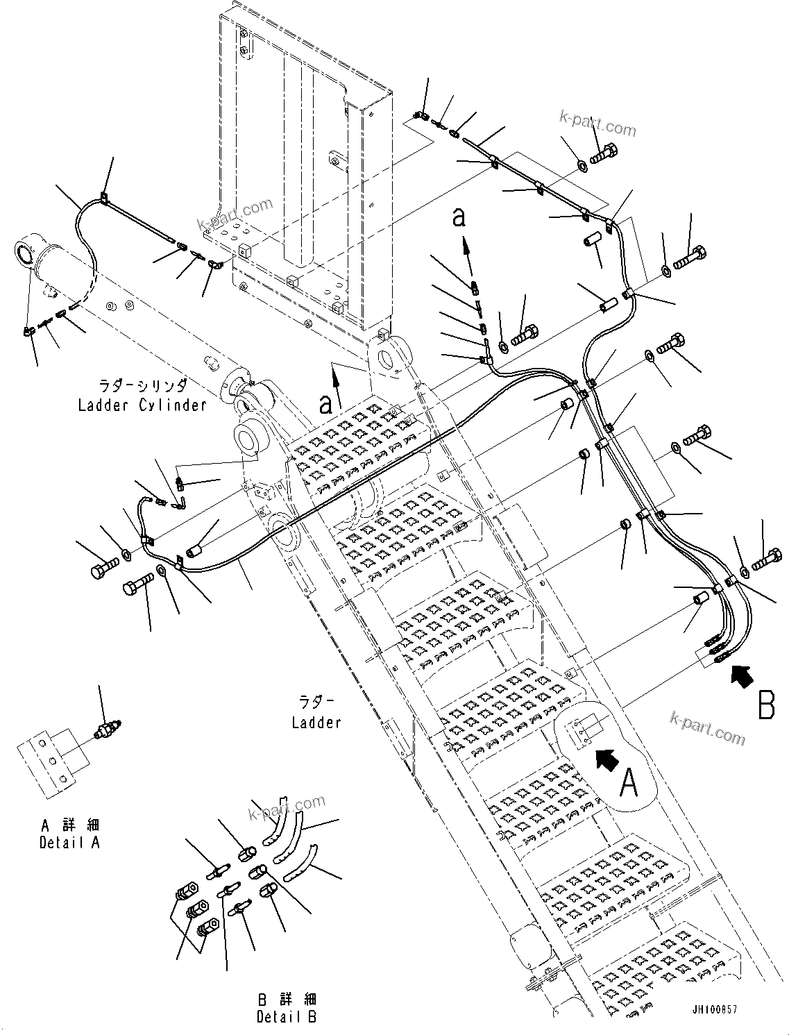Komatsu parts book diagram for PC2000-11E0 S/N 31001-UP: SIDE COVER L.H., LUBRICATION PIPING(#30001-)