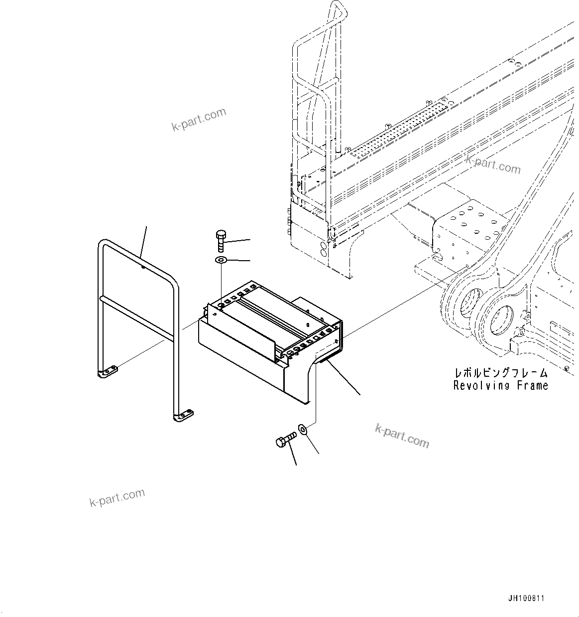 Komatsu parts book diagram for PC2000-11E0 S/N 31001-UP: SIDE COVER R.H., CONTAINER SIDE (2/2)(#30001-)
