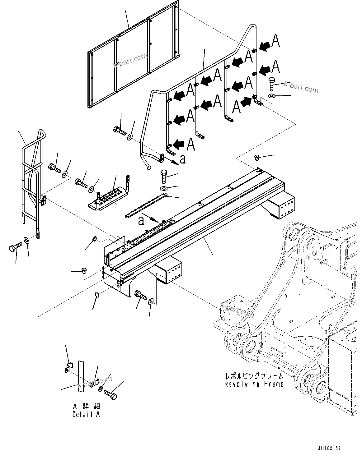 Komatsu parts book diagram for PC2000-11E0 S/N 31001-UP: SIDE COVER R.H., FUEL TANK RELATED PARTS(#30001-)