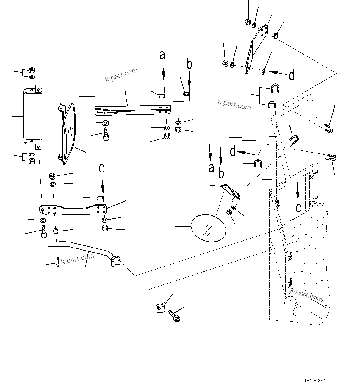 Komatsu parts book diagram for PC2000-11E0 S/N 31001-UP: REARVIEW MIRROR, R.H.(#30001-)
