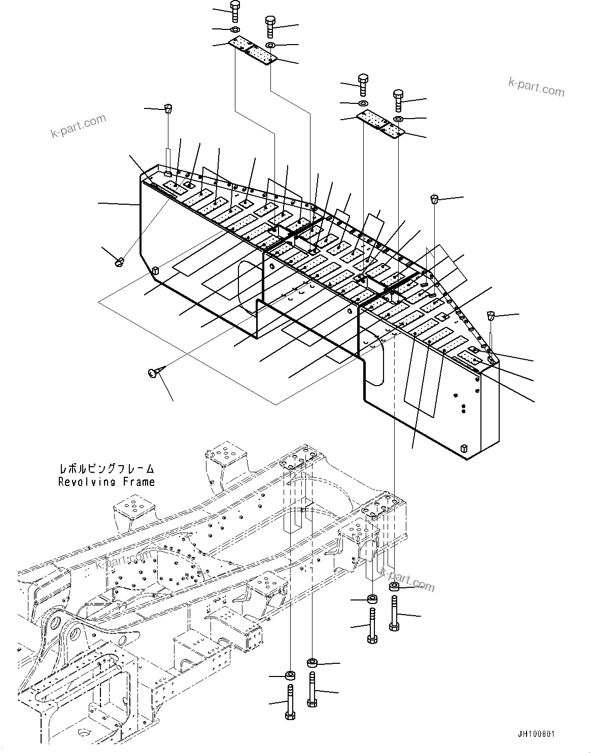 Komatsu parts book diagram for PC2000-11E0 S/N 31001-UP: COUNTERWEIGHT, (24550KG)(#30001-)