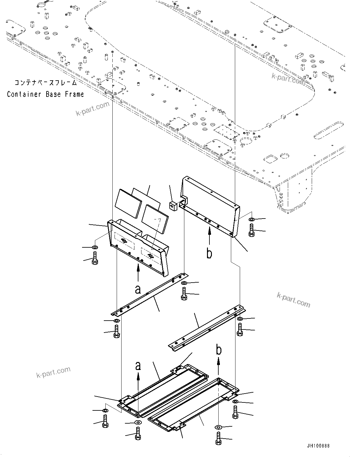Komatsu parts book diagram for PC2000-11E0 S/N 31001-UP: UNDER COVER, DOOR(#30001-)
