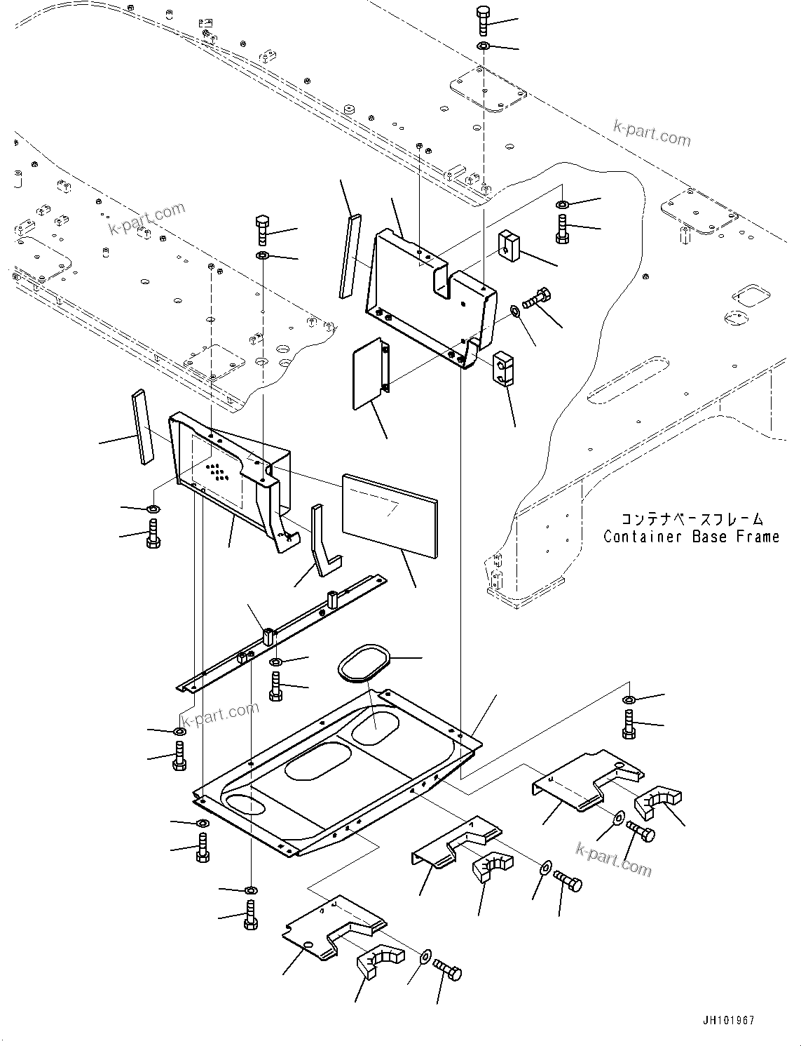 Komatsu parts book diagram for PC2000-11E0 S/N 31001-UP: UNDER COVER, PTO (POWER TAKE OFF) SECTION (WITH COOLANT HEATER)(#30002-)