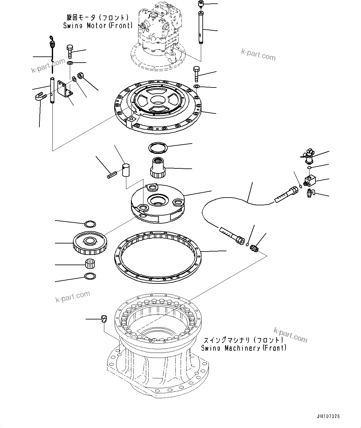 Komatsu parts book diagram for PC2000-11E0 S/N 31001-UP: SWING MACHINERY, FRONT (2/2)(#30001-)