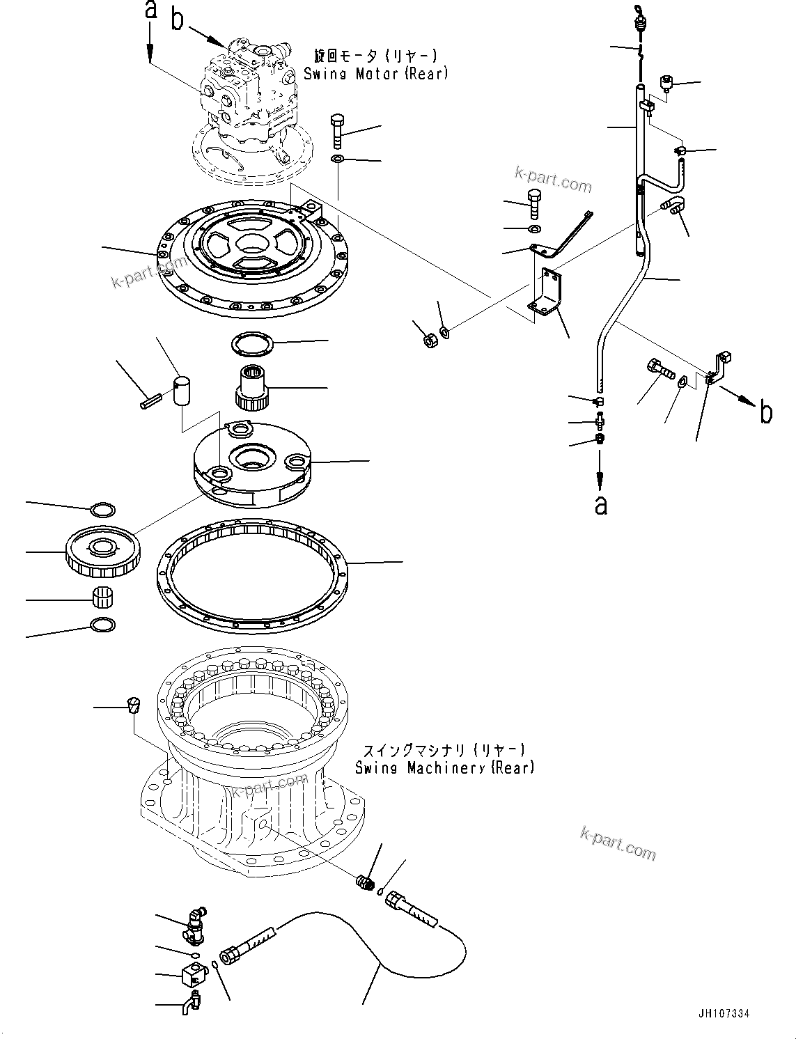 Komatsu parts book diagram for PC2000-11E0 S/N 31001-UP: SWING MACHINERY, REAR (2/2)(#30001-)