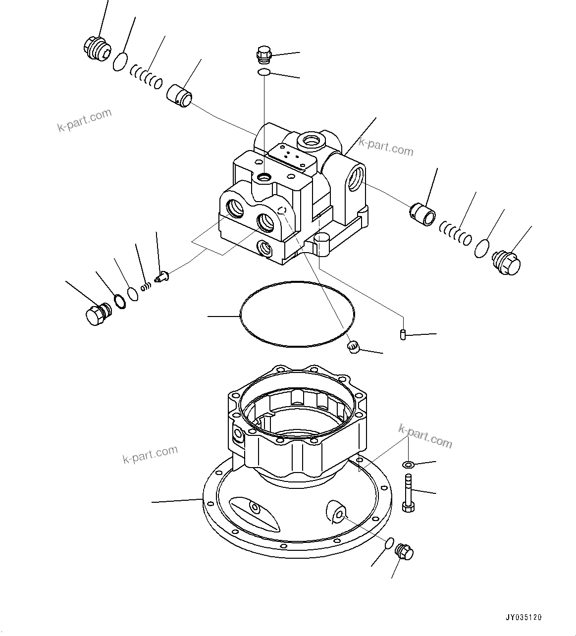 Komatsu parts book diagram for PC2000-11E0 S/N 31001-UP: SWING MOTOR, INNER PARTS, SWING MOTOR (1/6) (FRONT)(#30001-)
