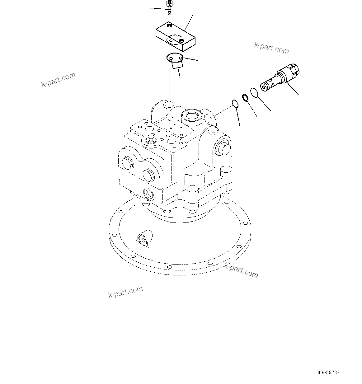 Komatsu parts book diagram for PC2000-11E0 S/N 31001-UP: SWING MOTOR, INNER PARTS, SWING MOTOR (3/6) (FRONT)(#30001-)